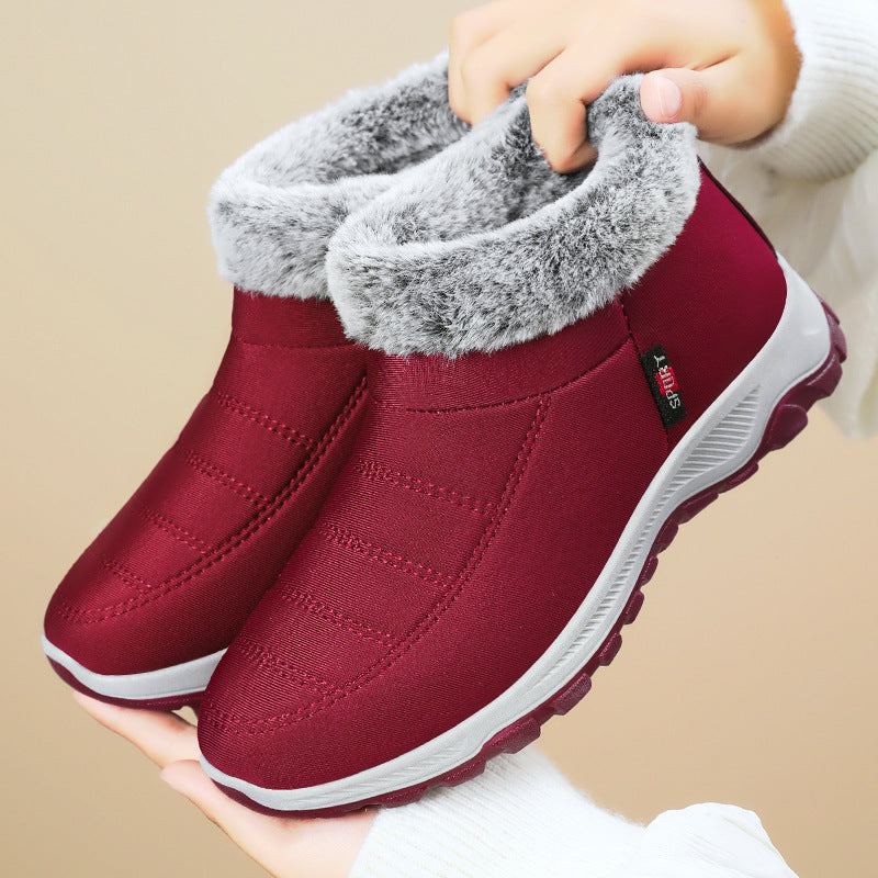 Women's Cotton-padded Shoes Fleece Lined Padded Warm Keeping Slip-on