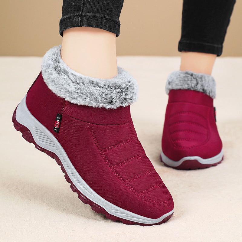 Women's Cotton-padded Shoes Fleece Lined Padded Warm Keeping Slip-on