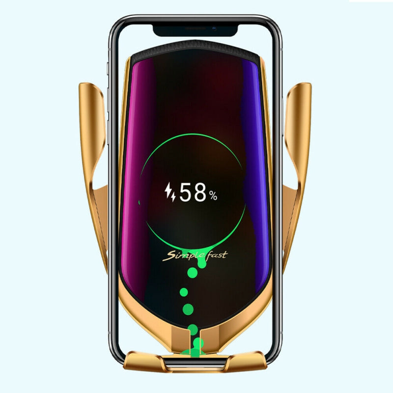 360 Degree Rotation Auto Clamping Air Vent Phone Holder Charging Wireless Car Charger Mount Universal for iphone Huawei Samsung