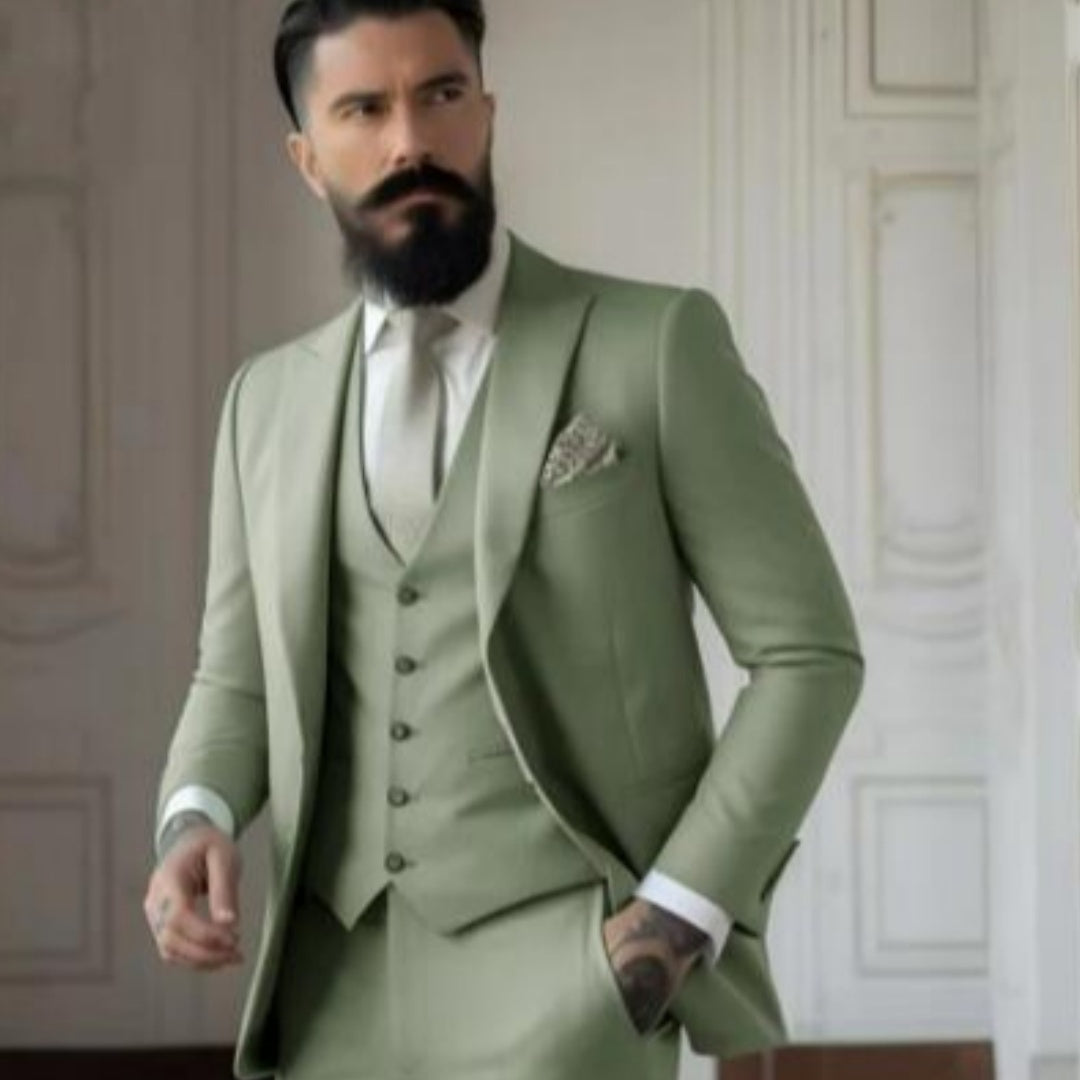 Men's Slim Fit Solid Color Business Suit