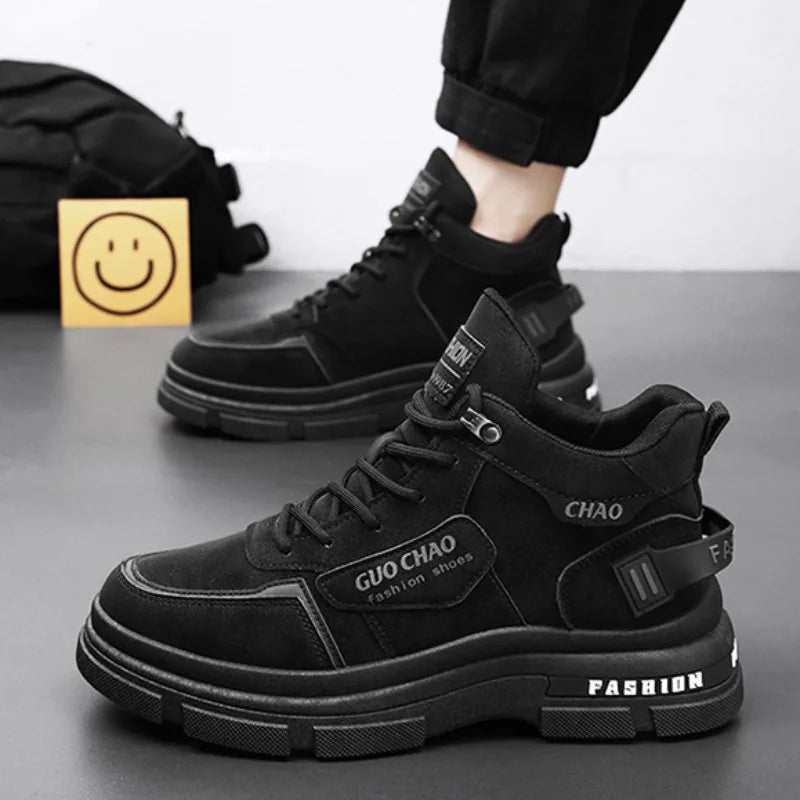 Men‘s Casual Sneakers High Quality Comfortable High Top Ankle Boots Chelsea Fashion Cowboy Work Shoes Trend Versatiled Hombres