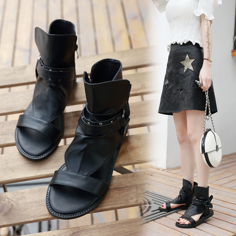 Women's Comfortable European And American Stylish Low Heel Sandals