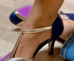 High Heel Fashion Round Toe Large Size Color Matching