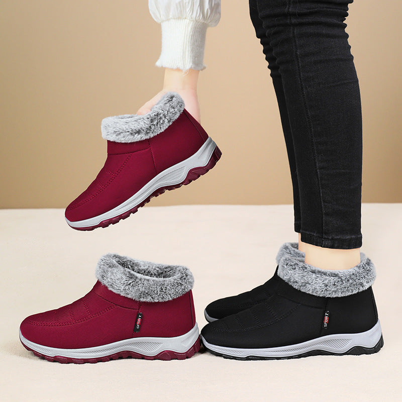 Women's Cotton-padded Shoes Fleece Lined Padded Warm Keeping Slip-on