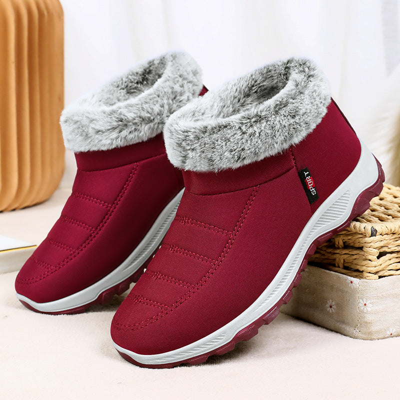 Women's Cotton-padded Shoes Fleece Lined Padded Warm Keeping Slip-on