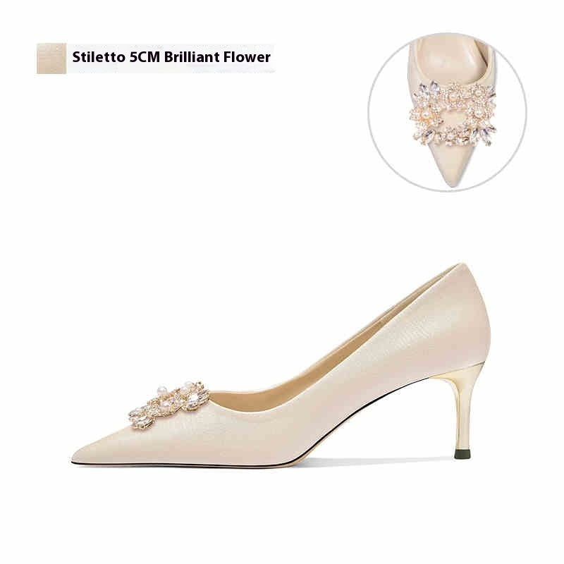 French Wedding Crystal Bridal High Heels
