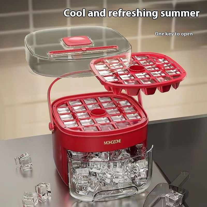 Convenient Outdoor Portable Ice Tray Large Capacity Ice Bucket 48 Extra-Large Ice Maker Food Grade Plastic Storage